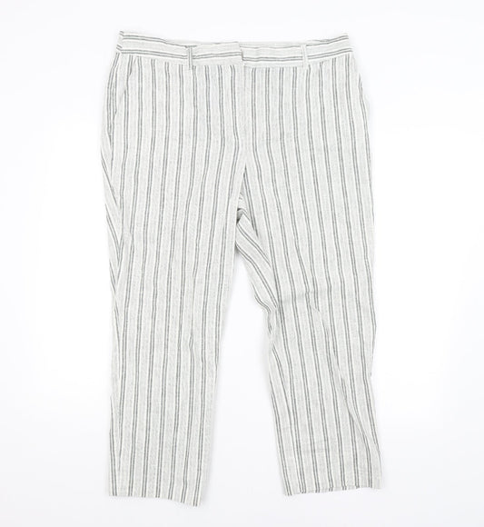 Carolina Belle Womens Grey Striped  Trousers  Size 18 L25 in