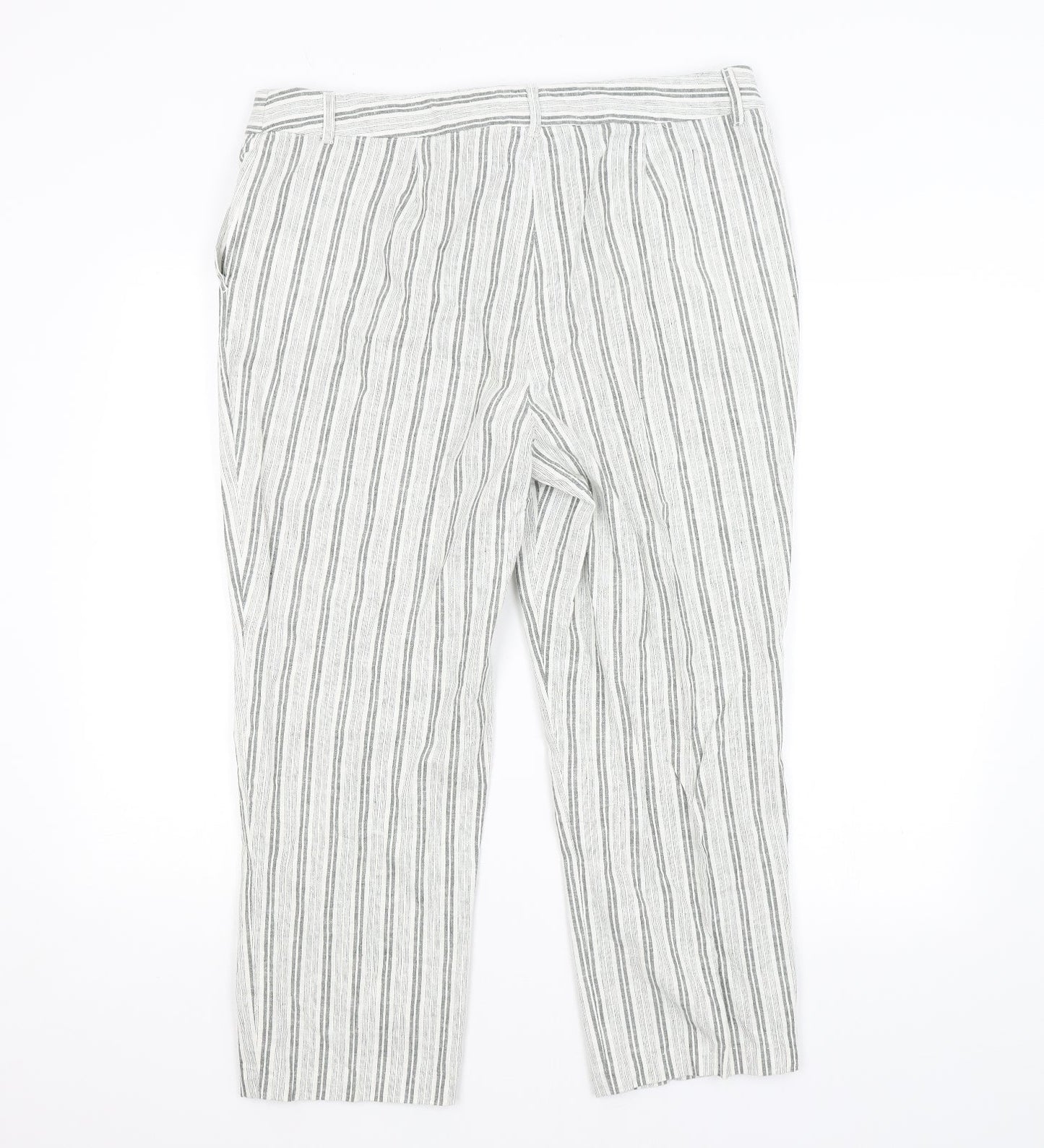 Carolina Belle Womens Grey Striped  Trousers  Size 18 L25 in