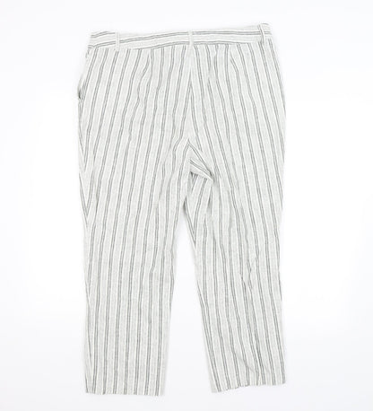 Carolina Belle Womens Grey Striped  Trousers  Size 18 L25 in