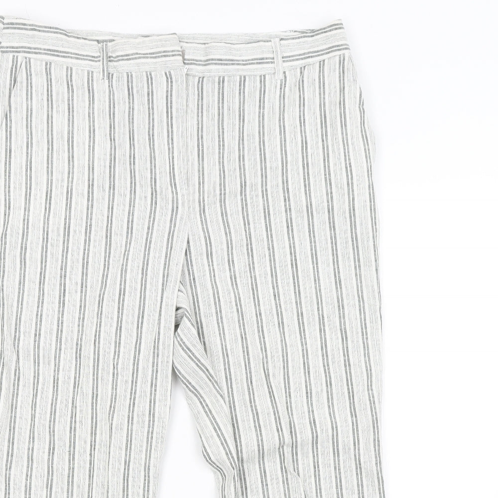 Carolina Belle Womens Grey Striped  Trousers  Size 18 L25 in