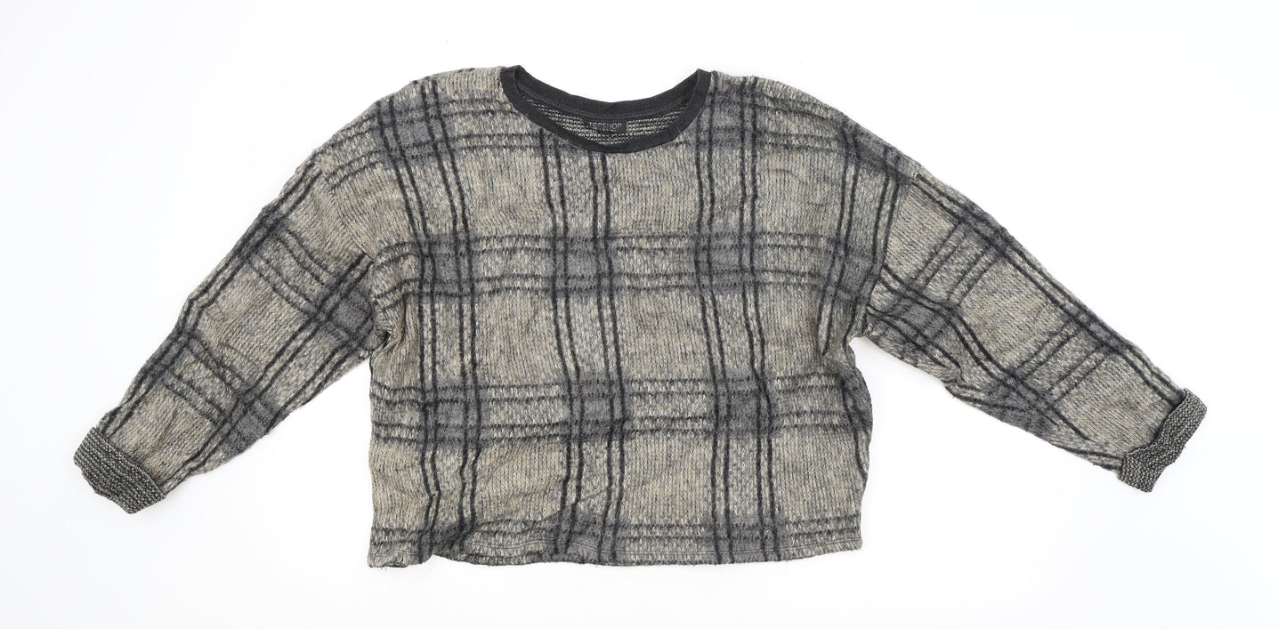 Womens UK Size 14 Topshop Beige Pullover Jumper