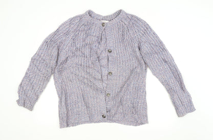 Cotton Traders Womens Purple Argyle/Diamond  Cardigan Jumper Size 14