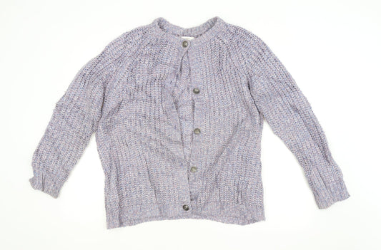 Cotton Traders Womens Purple Argyle/Diamond  Cardigan Jumper Size 14