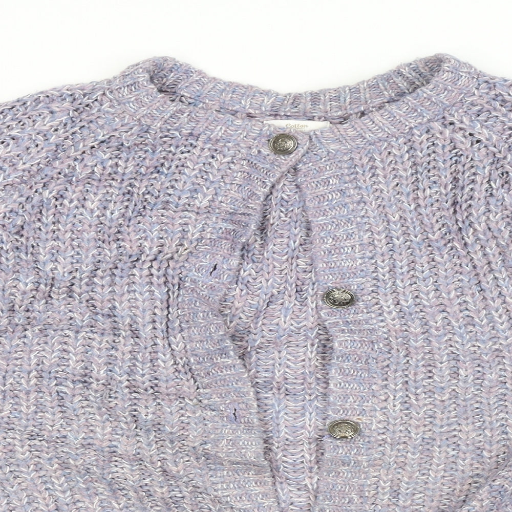 Cotton Traders Womens Purple Argyle/Diamond  Cardigan Jumper Size 14