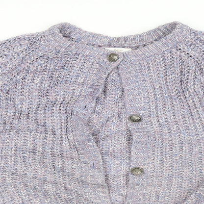 Cotton Traders Womens Purple Argyle/Diamond  Cardigan Jumper Size 14