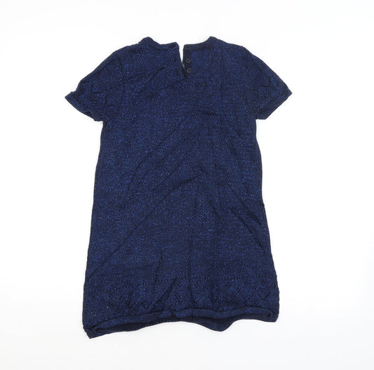 Preworn Girls Blue   Jumper Dress  Size 5-6 Years