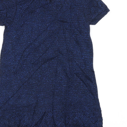 Preworn Girls Blue   Jumper Dress  Size 5-6 Years