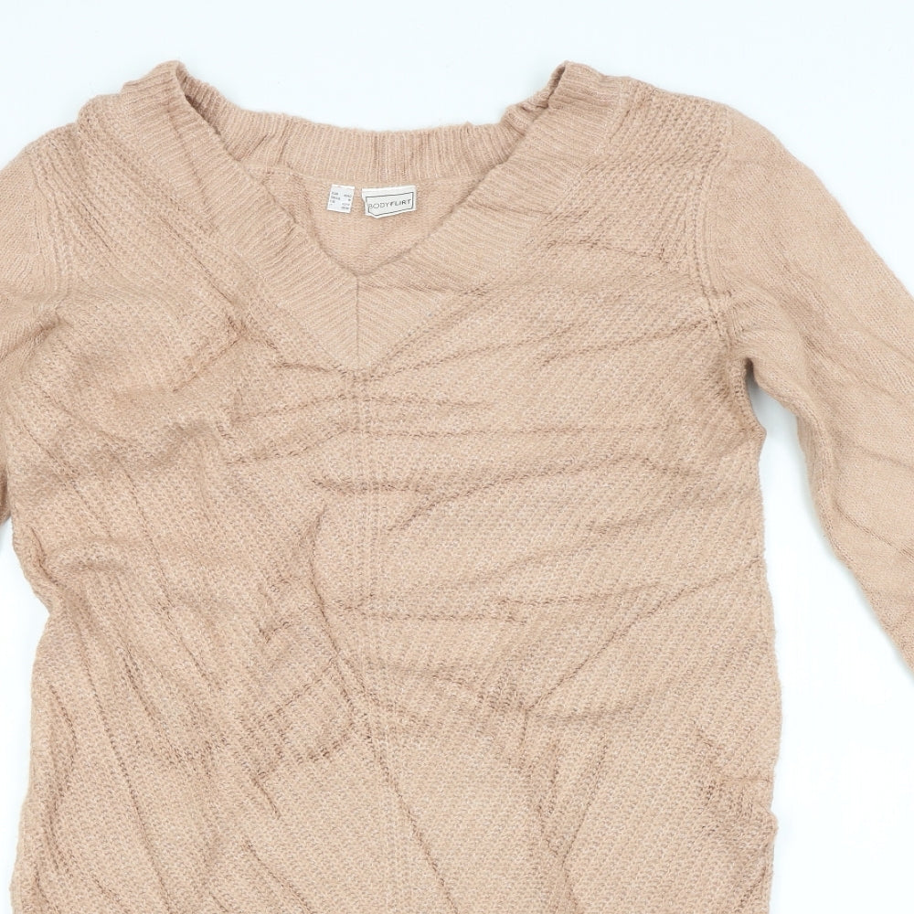 Body Flirt Womens Pink Striped  Pullover Jumper Size 12