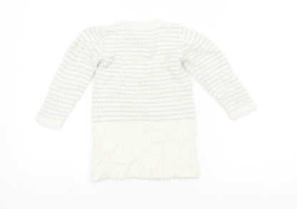 Primark Baby White Striped  Pullover Jumper Size 12-18 Months