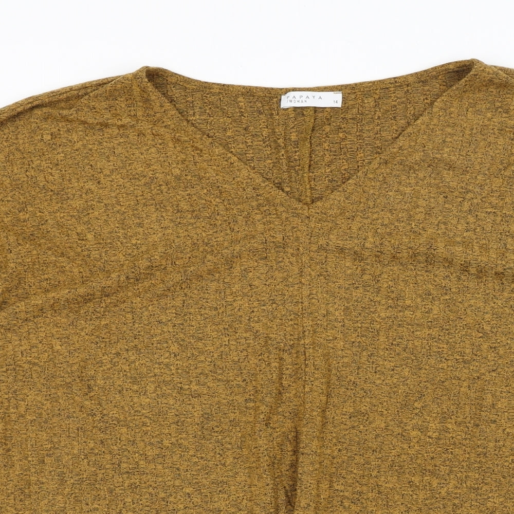 Papaya Womens Orange   Basic Blouse Size 14