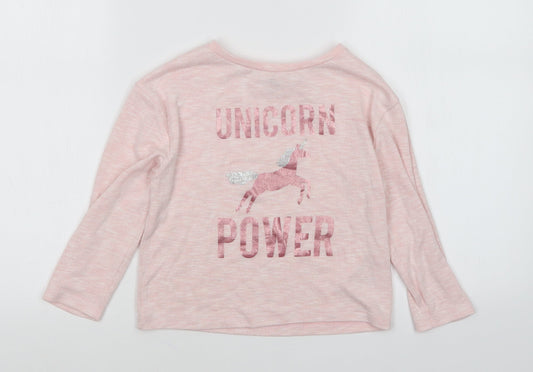 evie Girls Pink   Pullover Jumper Size 5-6 Years