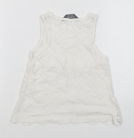 Primark Girls White   Basic Tank Size 3-4 Years