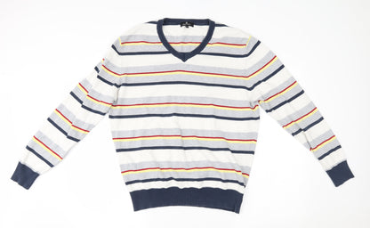 urban spirit Mens Grey Striped  Pullover Jumper Size L