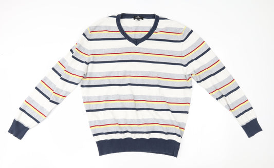 urban spirit Mens Grey Striped  Pullover Jumper Size L