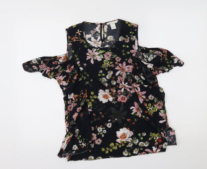 Womens UK Size 10 H&M Black Basic Blouse
