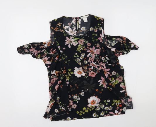 Womens UK Size 10 H&M Black Basic Blouse
