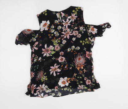 Womens UK Size 10 H&M Black Basic Blouse
