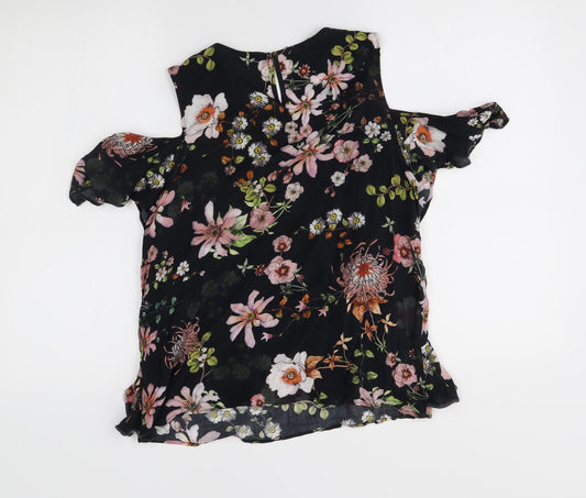 Womens UK Size 10 H&M Black Basic Blouse