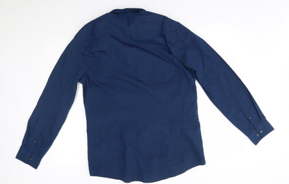 F&F Mens Blue    Button-Up Size 15.5