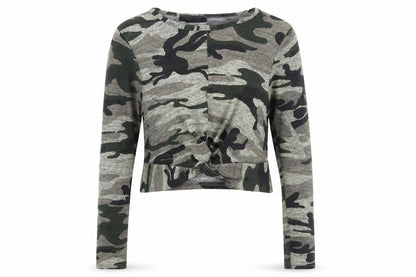 New Look Girls Green Camouflage  Basic T-Shirt Size 9 Years
