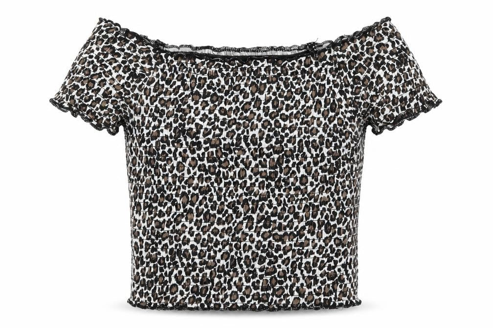 Primark Girls Beige Animal Print  Basic Blouse Size 7-8 Years
