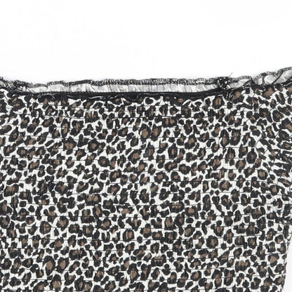 Primark Girls Beige Animal Print  Basic Blouse Size 7-8 Years