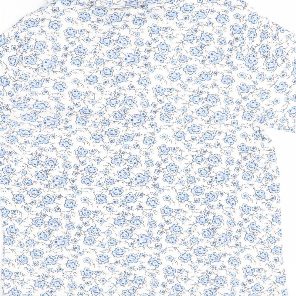 Autonomy Womens Blue Floral  Basic Polo Size S