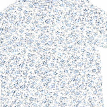 Autonomy Womens Blue Floral  Basic Polo Size S