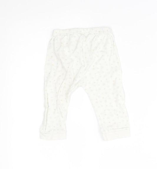 Disney Baby White Spotted   Pyjama Pants Size 6-9 Months