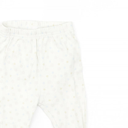 Disney Baby White Spotted   Pyjama Pants Size 6-9 Months
