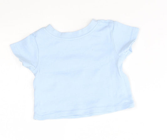 George Baby Blue   Basic T-Shirt Size 0-3 Months  - I don't do quiet