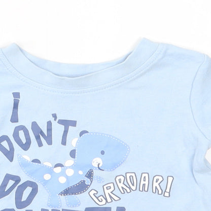 George Baby Blue   Basic T-Shirt Size 0-3 Months  - I don't do quiet