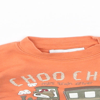 early days Baby Orange   Basic T-Shirt Size 0-3 Months  - choo choo