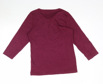 Womens UK Size XS Bm Casual Purple Basic T-Shirt