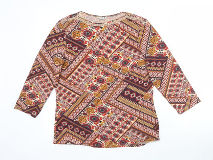 M&Co Womens Multicoloured Fair Isle  Basic Blouse Size 12