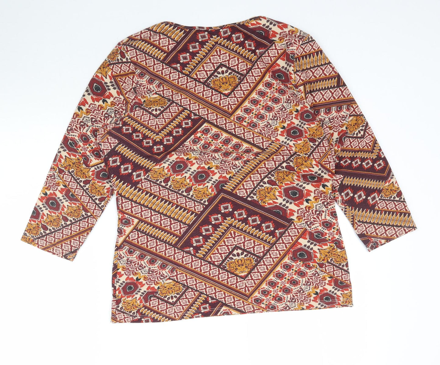 M&Co Womens Multicoloured Fair Isle  Basic Blouse Size 12