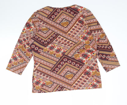M&Co Womens Multicoloured Fair Isle  Basic Blouse Size 12