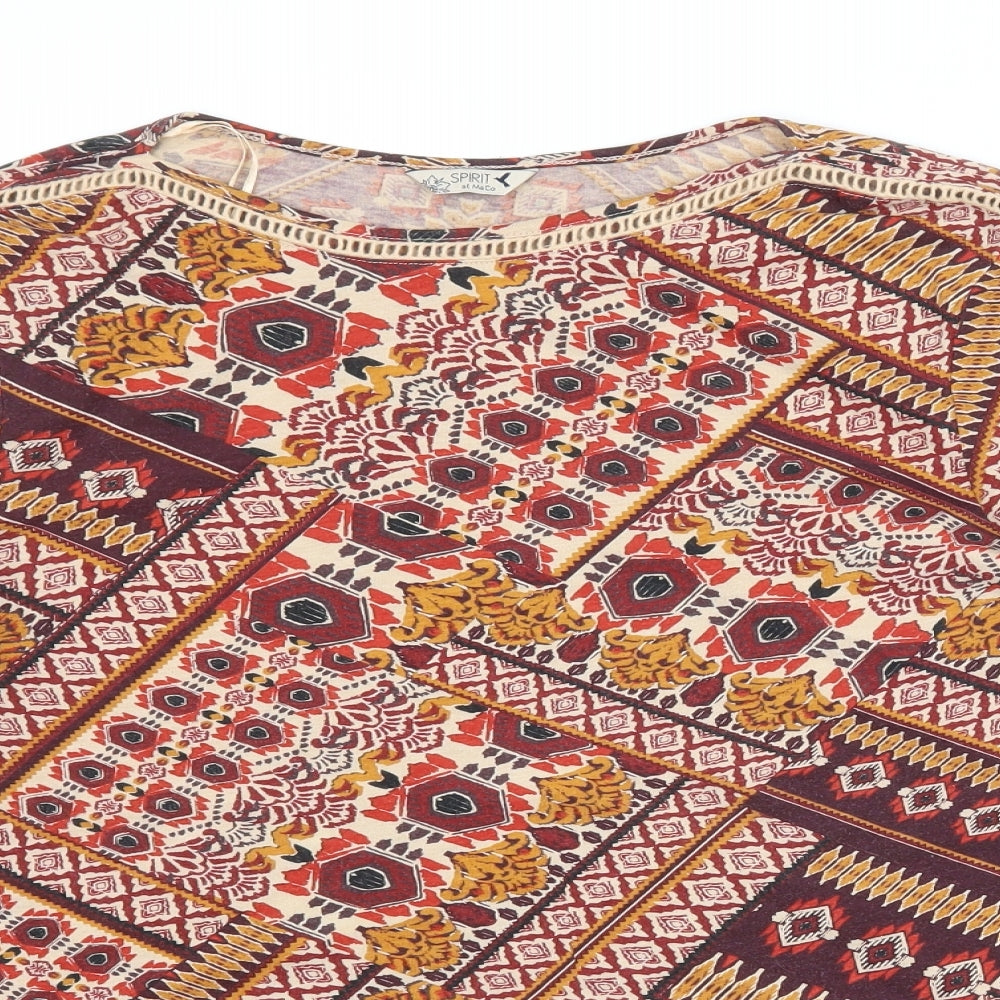 M&Co Womens Multicoloured Fair Isle  Basic Blouse Size 12