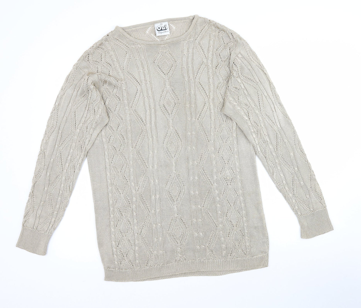 Womens UK Size S Oui Beige Pullover Jumper