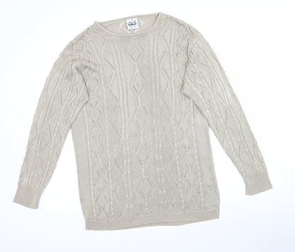 Womens UK Size S Oui Beige Pullover Jumper