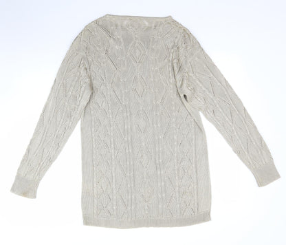 Womens UK Size S Oui Beige Pullover Jumper