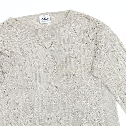 Womens UK Size S Oui Beige Pullover Jumper