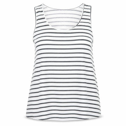 Avenue Womens White Striped  Basic Tank Size 16
