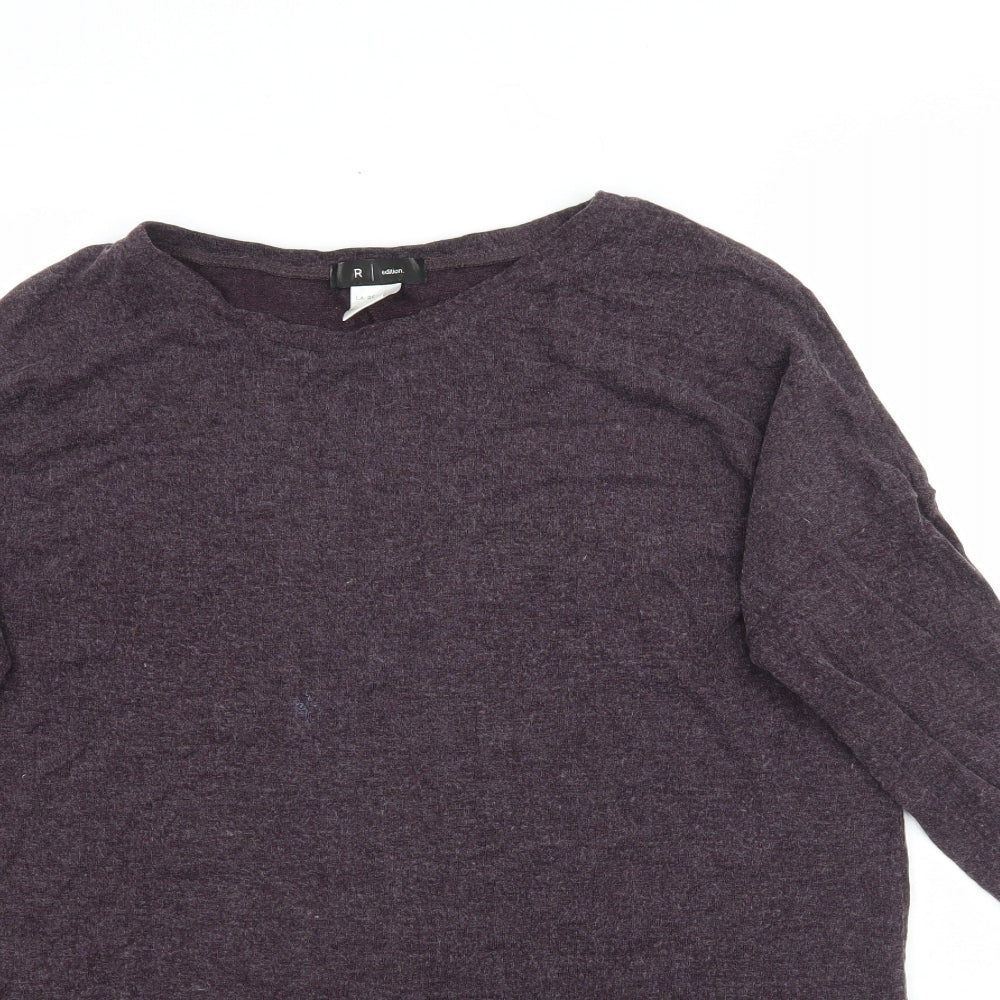 Womens UK Size 10 La Redoute Purple Basic T-Shirt