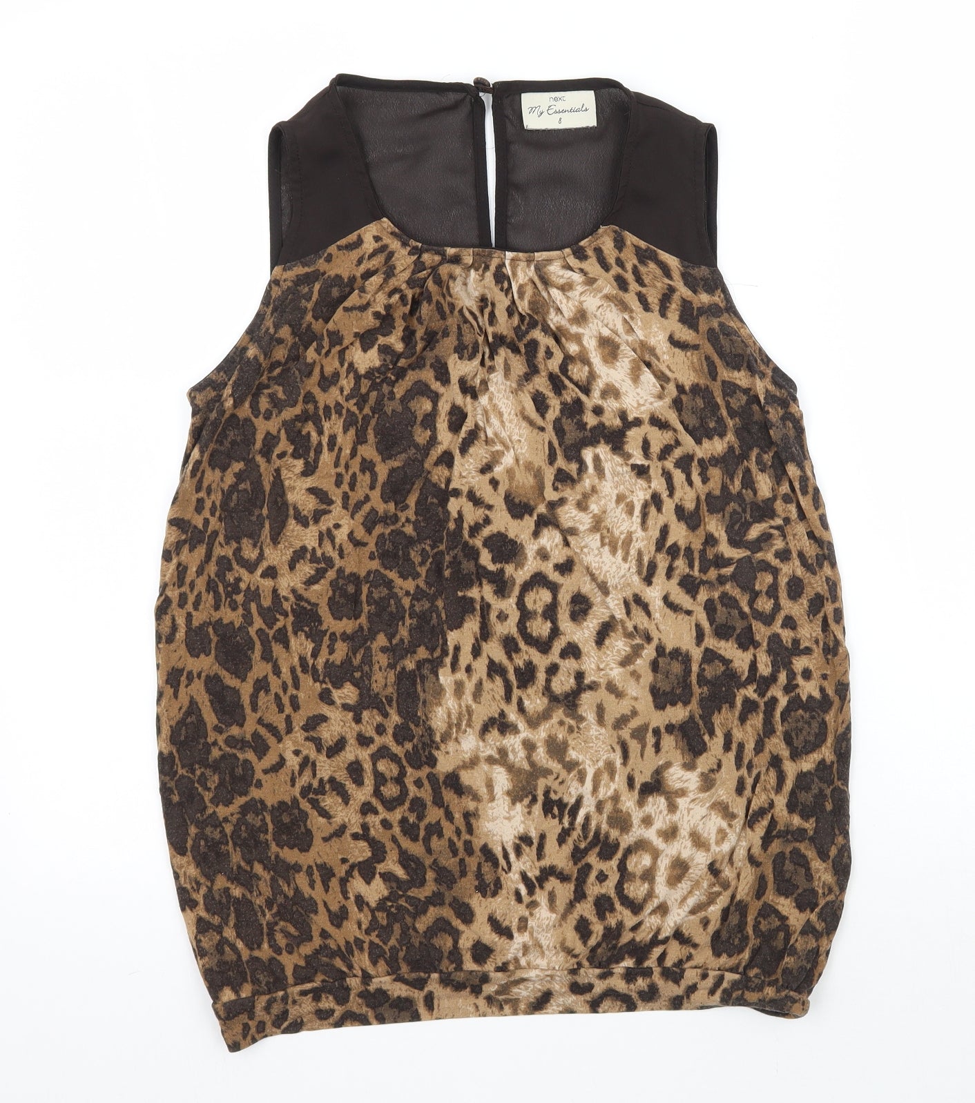 Womens UK Size 8 NEXT Brown Basic Blouse