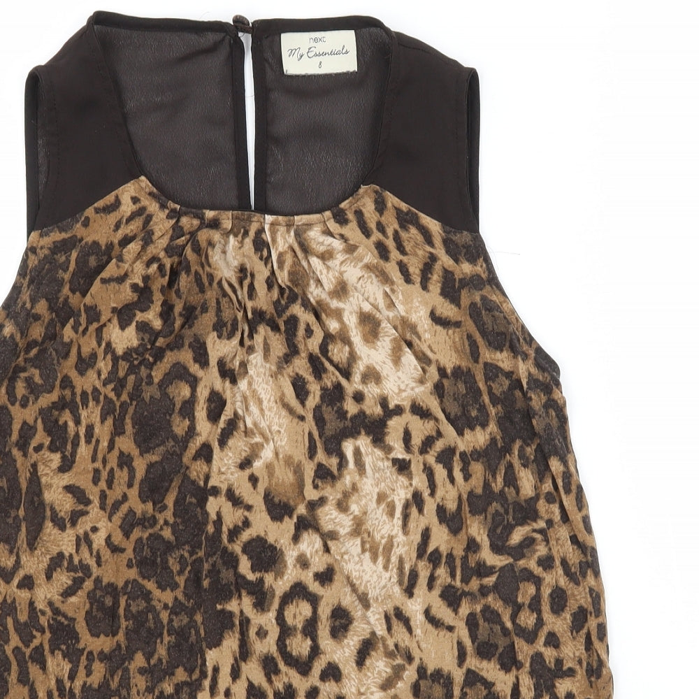 Womens UK Size 8 NEXT Brown Basic Blouse