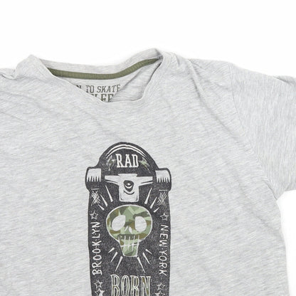 Matalan Boys Grey   Basic T-Shirt Size 11 Years