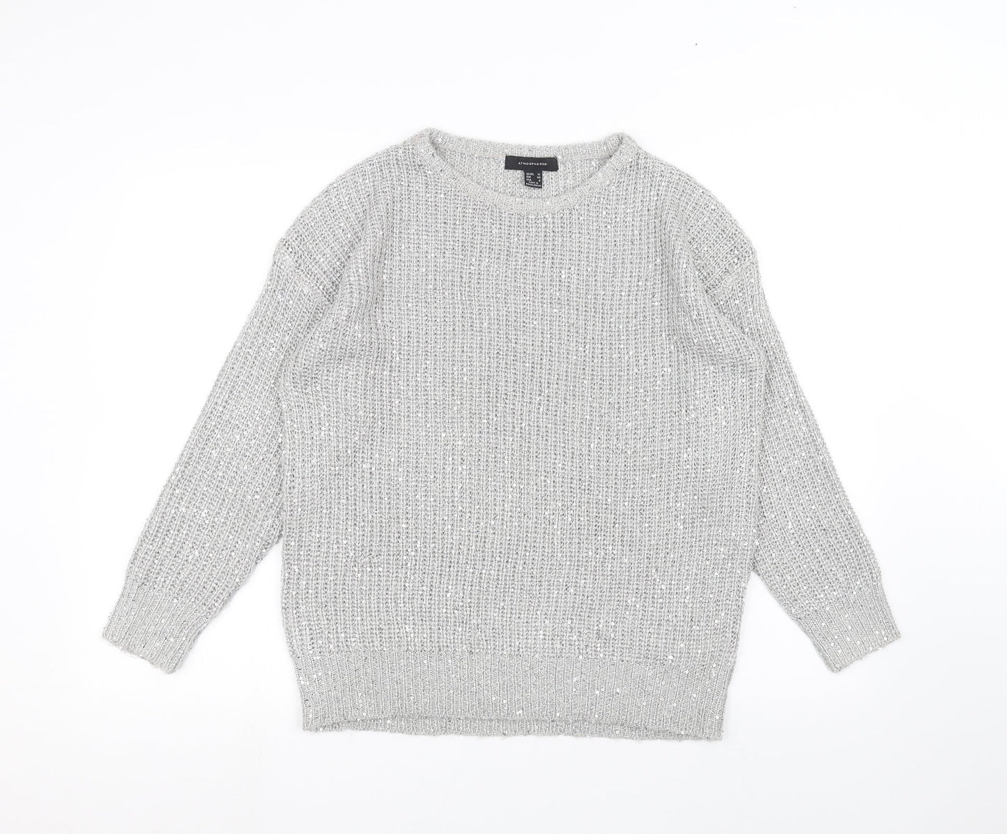 Womens UK Size L Atmosphere Silver Pullover Jumper