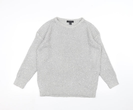 Womens UK Size L Atmosphere Silver Pullover Jumper