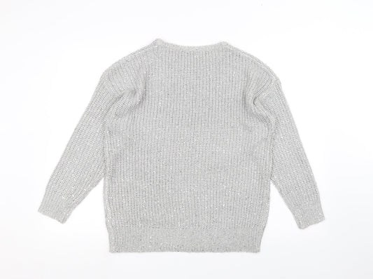 Womens UK Size L Atmosphere Silver Pullover Jumper